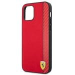 Ferrari FESAXHCP12LRE Red Hardcase On Track Carbon Stripe Kryt iPhone 12 Pro Max