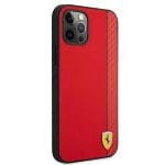 Ferrari FESAXHCP12MRE Red Hardcase On Track Carbon Stripe Kryt iPhone 12/12 Pro