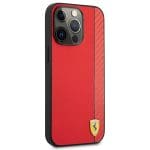 Ferrari FESAXHCP13XRE Red Hardcase On Track Carbon Stripe Kryt iPhone 13 Pro Max