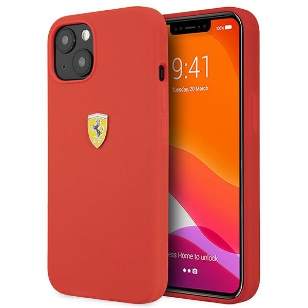 Ferrari FESSIHCP13SRE Red Hardcase Silicone Kryt iPhone 13 Mini