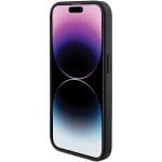 Guess GUHCP15LPGS4TDK Black Hardcase Grip Stand 4G Triangle Strass Kryt iPhone 15 Pro