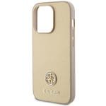 Guess GUHCP15LPS4DGPD Gold Hardcase Strass Metal Logo Kryt iPhone 15 Pro