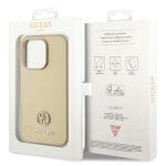 Guess GUHCP15LPS4DGPD Gold Hardcase Strass Metal Logo Kryt iPhone 15 Pro
