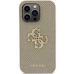 Guess GUHCP15LPSP4LGD Gold Hardcase Perforated 4G Glitter Kryt iPhone 15 Pro