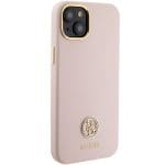 Guess GUHCP15M4DGPP Light Pink Hardcase Silicone Logo Strass 4G Kryt iPhone 15 Plus