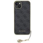 Guess GUHCP15MGF4GGR Grey Hardcase 4G Charms Collection Kryt iPhone 15 Plus