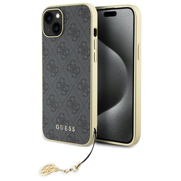 Guess GUHCP15MGF4GGR Grey Hardcase 4G Charms Collection Kryt iPhone 15 Plus