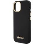 Guess GUHCP15SSMBSLK Black Hardcase Silicone Script Metal Logo & Frame Kryt iPhone 15