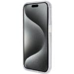 Guess GUHMP15LHRSGSD Transparent Hardcase Ring Stand Script Glitter MagSafe Kryt iPhone 15 Pro