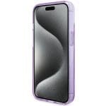 Guess GUHMP15SHRSGSU Purple Hardcase Ring Stand Script Glitter MagSafe Kryt iPhone 15