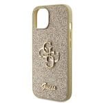 Guess PU Fixed Glitter 4G Metal Logo Gold Kryt iPhone 13