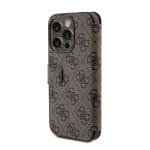 Guess PU Leather 4G Metal Logo Book Brown Kryt iPhone 15 Pro