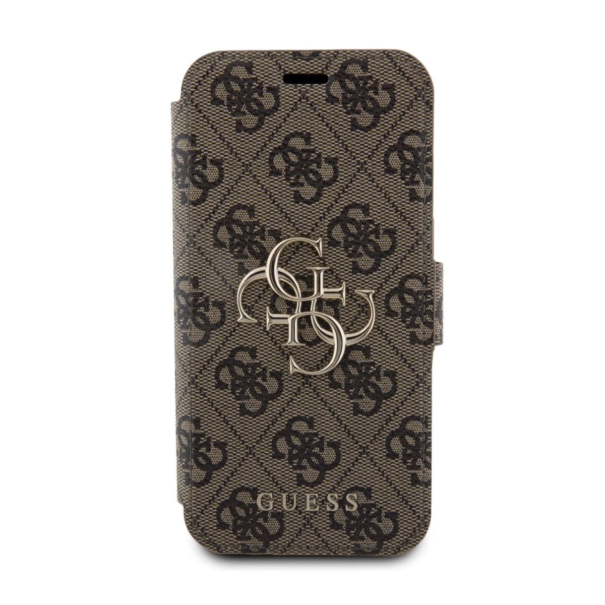 Guess PU Leather 4G Metal Logo Book Brown Kryt iPhone 15 Pro Max