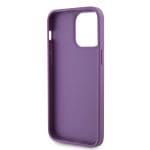 Guess Rhinestones Triangle Metal Logo Purple Kryt iPhone 15 Pro Max