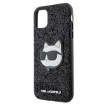 Karl Lagerfeld KLHCN61G2CPK Black Hardcase Glitter Choupette Patch Kryt iPhone 11