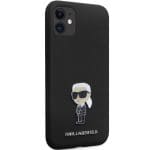 Karl Lagerfeld KLHCN61SMHKNPK Black Silicone Ikonik Metal Pin Kryt iPhone 11