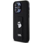 Karl Lagerfeld KLHCP13LGSACHPK Black Hardcase Gripstand Saffiano Choupette Pins Kryt iPhone 13 Pro