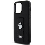 Karl Lagerfeld KLHCP13LGSACHPK Black Hardcase Gripstand Saffiano Choupette Pins Kryt iPhone 13 Pro