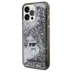 Karl Lagerfeld KLHCP13LLKCNSK Transparent Hardcase Liquid Glitter Choupette Kryt iPhone 13 Pro