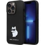 Karl Lagerfeld KLHCP13LSMHCNPK Black Hardcase Silicone C Metal Pin Kryt iPhone 13 Pro
