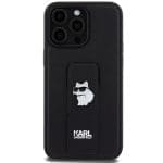 Karl Lagerfeld KLHCP13XGSACHPK Black Hardcase Gripstand Saffiano Choupette Pins Kryt iPhone 13 Pro Max