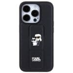 Karl Lagerfeld KLHCP13XGSAKCPK Black Hardcase Gripstand Saffiano Karl&Choupette Pins Kryt iPhone 13 Pro Max