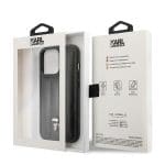 Karl Lagerfeld KLHCP14LPSQPK Hardcase Black Puffy Ikonik Pin Kryt iPhone 14 Pro