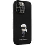 Karl Lagerfeld KLHCP14LSMHKNPK Black Silicone Ikonik Metal Pin Kryt iPhone 14 Pro