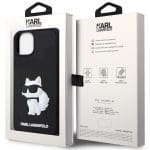 Karl Lagerfeld KLHCP14M3DRKHNK Black Hardcase Rubber Choupette 3D Kryt iPhone 15 Plus/14 Plus