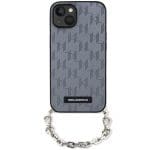 Karl Lagerfeld KLHCP14SSACKLHPG Silver Hardcase Saffiano Monogram Chain Kryt iPhone 14
