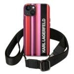 Karl Lagerfeld KLHCP14SSTSTP Hardcase Pink Color Stripes Strap Kryt iPhone 14