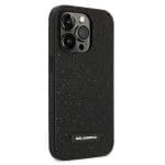 Karl Lagerfeld KLHCP14XG2ELK Hardcase Black Glitter Plaque Logo Kryt iPhone 14 Pro Max