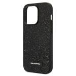 Karl Lagerfeld KLHCP14XG2ELK Hardcase Black Glitter Plaque Logo Kryt iPhone 14 Pro Max