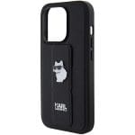 Karl Lagerfeld KLHCP14XGSACHPK Black Hardcase Gripstand Saffiano Choupette Pins Kryt iPhone 14 Pro Max
