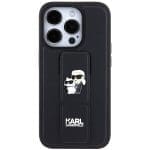 Karl Lagerfeld KLHCP14XGSAKCPK Black Hardcase Gripstand Saffiano Karl&Choupette Pins Kryt iPhone 14 Pro Max
