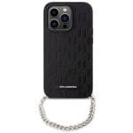 Karl Lagerfeld KLHCP14XSACKLHPK Black Hardcase Saffiano Monogram Chain Kryt iPhone 14 Pro Max