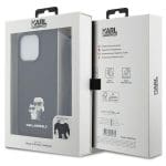 Karl Lagerfeld KLHCP14XSAKCPSK Hardcase Black Crossbody Saffiano Metal Pin Karl & Choupette Kryt iPhone 14 Pro Max
