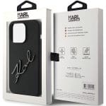 Karl Lagerfeld KLHCP15LSKSBMCK Black Hardcase Silicone Karl Script Kryt iPhone 15 Pro