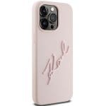 Karl Lagerfeld KLHCP15LSKSBMCP Pink Hardcase Silicone Karl Script Kryt iPhone 15 Pro