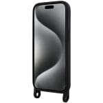 Karl Lagerfeld KLHCP15SSCBSCNK Hardcase Black Crossbody Silicone Choupette Kryt iPhone 15