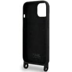 Karl Lagerfeld KLHCP15SSCBSCNK Hardcase Black Crossbody Silicone Choupette Kryt iPhone 15