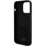 Karl Lagerfeld KLHCP15XSMHCNPK Black Silicone Choupette Metal Pin Kryt iPhone 15 Pro Max