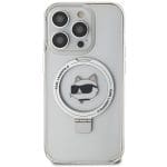 Karl Lagerfeld KLHMP15LHMRSCHH White Hardcase Ring Stand Choupette Head MagSafe Kryt iPhone 15 Pro