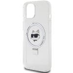 Karl Lagerfeld KLHMP15SHMRSCHH White Hardcase Ring Stand Choupette Head MagSafe Kryt iPhone 15