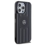 Mercedes MEHMP15L23HRSK Black Hardcase Double Layer Crossed Lines Magsafe Kryt iPhone 15 Pro