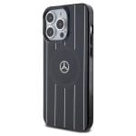 Mercedes MEHMP15X23HRSK Black Hardcase Double Layer Crossed Lines Magsafe Kryt iPhone 15 Pro Max