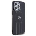 Mercedes MEHMP15X23HRSK Black Hardcase Double Layer Crossed Lines Magsafe Kryt iPhone 15 Pro Max