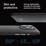 Spigen Enzo Aramid Mag MagSafe Matte Black Kryt iPhone 15 Pro Max