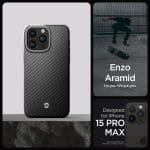 Spigen Enzo Aramid Mag MagSafe Matte Black Kryt iPhone 15 Pro Max