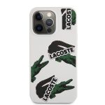 Lacoste Liquid Silicone Allover Pattern White Kryt iPhone 13 Pro Max
